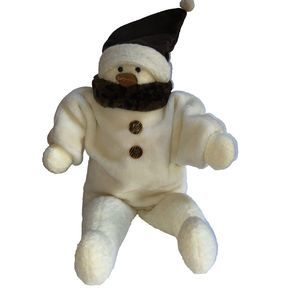 Woof and Poof Plush Fleece Christmas Snowman Musical VTG 1994 Handmade 20”